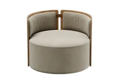 Кресло крутящееся Lagom 800 (светло-бежевый FiberGuard, натуральный дуб)