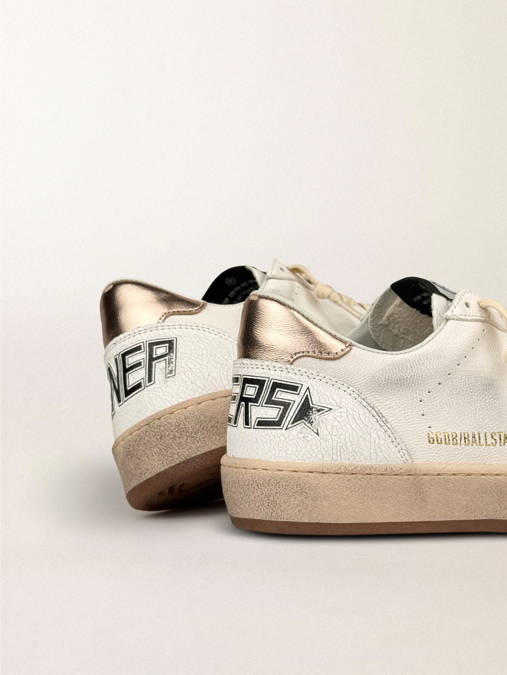 Ball Star with black cristal star and gold metallic leather heel tab