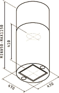 Островная вытяжка Jet Air PIPE ISLAND BL/A/43-PRF0099298A