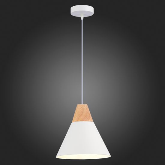 SLE125103-01 Светильник подвесной Белый/Белый, Светлое дерево E27 1*60W MODICA