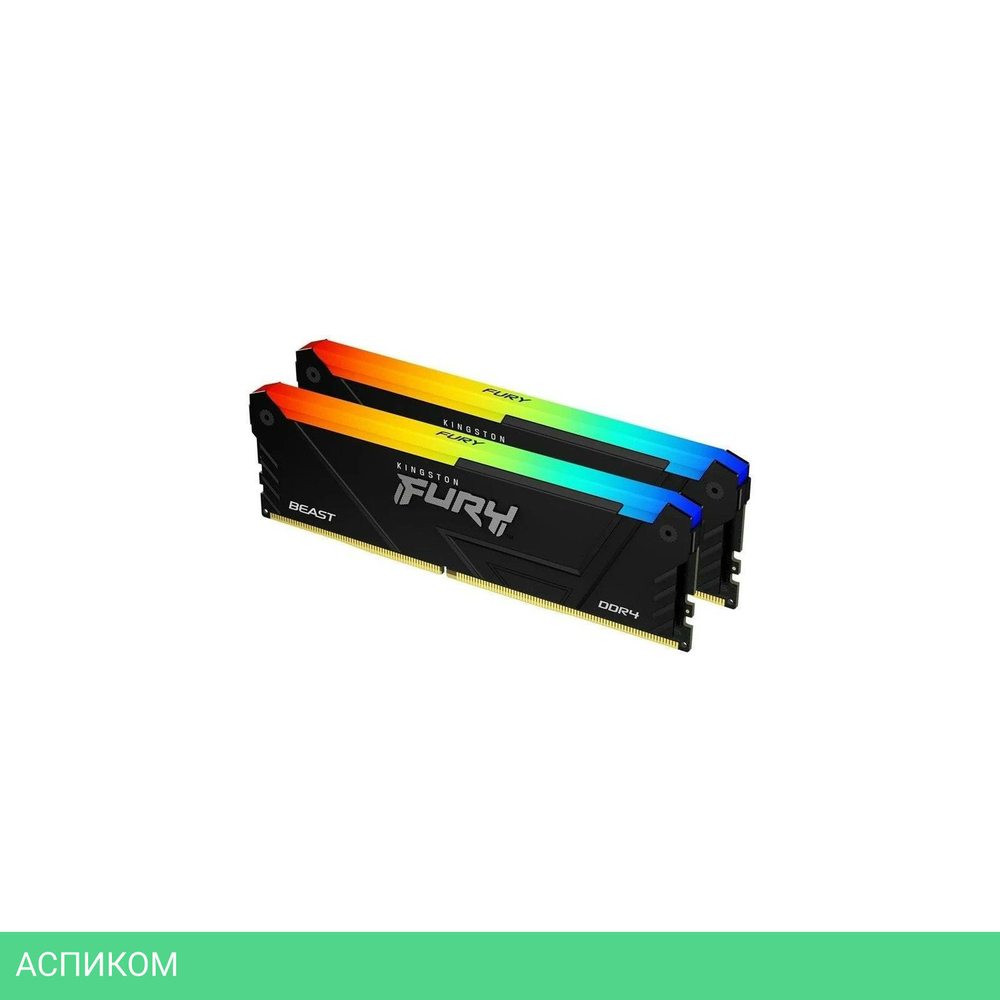 Оперативная память Kingston Fury Beast Black RGB XMP 2x8GB DDR4 (KF436C17BB2AK2/16)