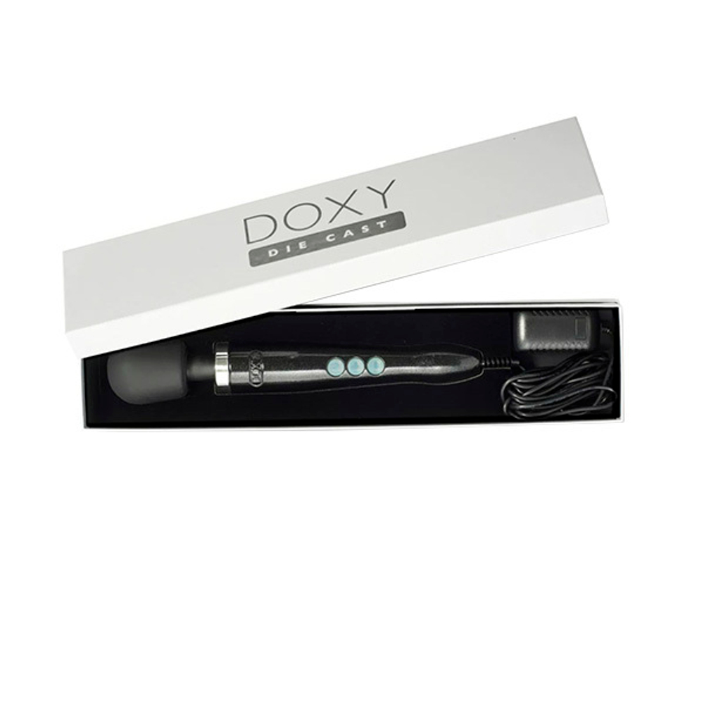 Мощный черный вибратор-вонд 37см Doxy Die Cast Extra Powerful Massage Wand Vibrator Black