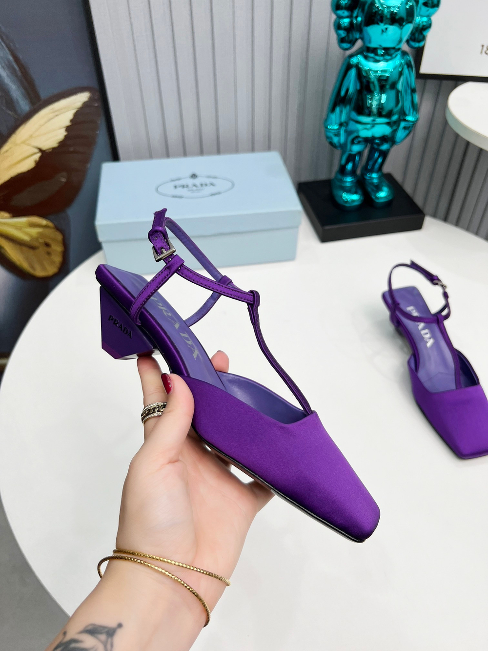 Prada Satin Slingback Pumps
