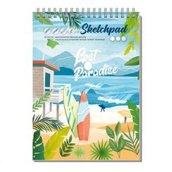 Скетчпад А5 145х210 мм, 40 л, блок - белый офсет, серый офсет, бежевый офсет 80 г/м², арт. 61568