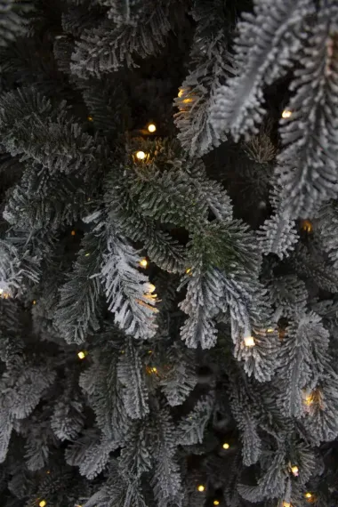 Ель Стильная заснеженная 185 см., 312 LED ламп, литая хвоя+пвх, Black Box (74282)