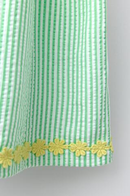 ZARA ПЛАТЬЕ В ПОЛОСКУ С ВЫШИВКОЙ, ЗЕЛЕНЫЙ