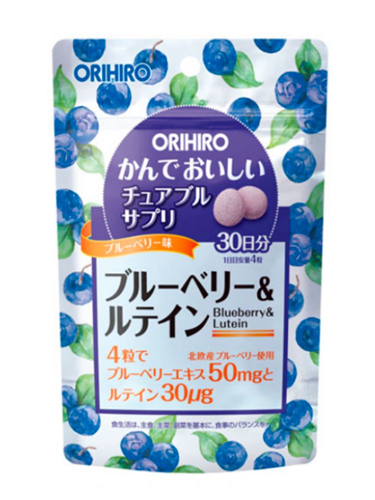 Витаминный комплекс с черникой и лютеином, Orihiro  (курс на 30 дней)