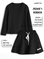 Летний костюм для девочки, свитшот и юбка