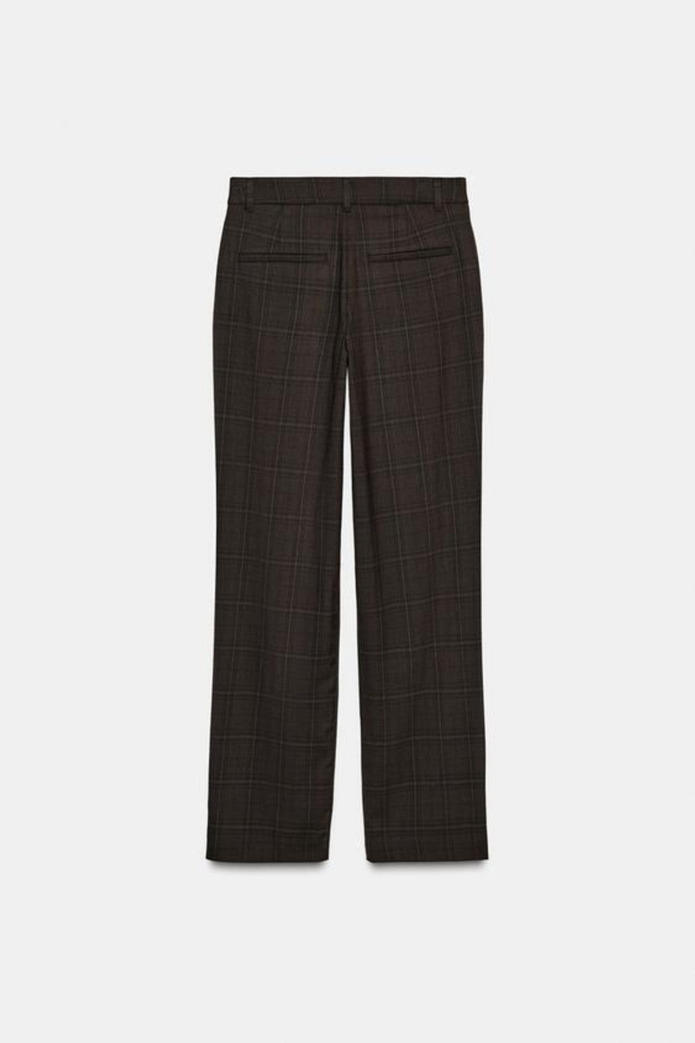 ZARA БРЮКИ В КЛЕТКУ С ДЕКОРАТИВНЫМИ ШВАМИ, ХАКИ