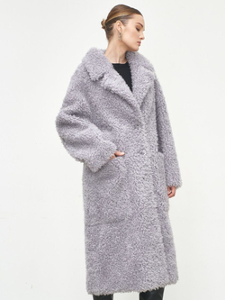 Шуба женская чебурашка тедди эко, серая, SilverFox