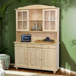 Тумба Лена 3 двери из массива сосны, с ящиками (нижняя часть буфета Лена), в натуральной отделке