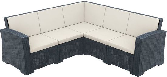 Диван пластиковый плетеный угловой с подушками Monaco Lounge Corner