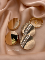 Пуговицы плоские глянцевые золото на ножке