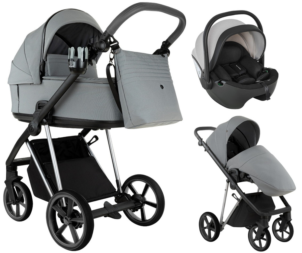 Детская коляска Roan Sol Vintage Luxury 2.0 3 в 1 с автокреслом Pituso Baesa Pro Black,Beige Canopy VIN 01/BT Blue Tea/Blue Tea/руч.Grey/к.Grey
