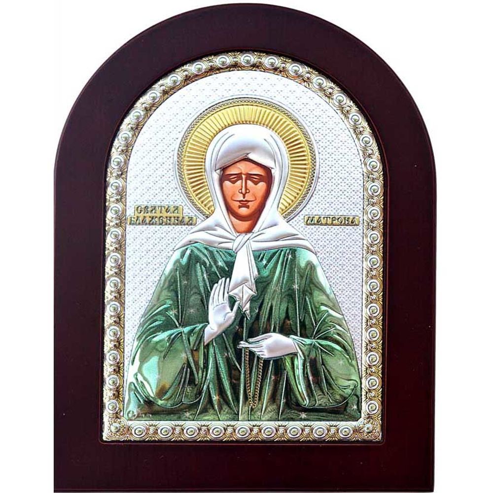 Матрона Московская Святая блаженная. Икона в серебряном окладе