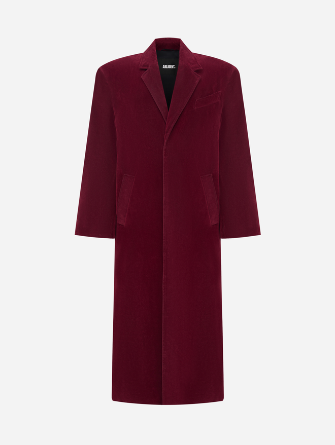 Пальто из денима с бархатным покрытием