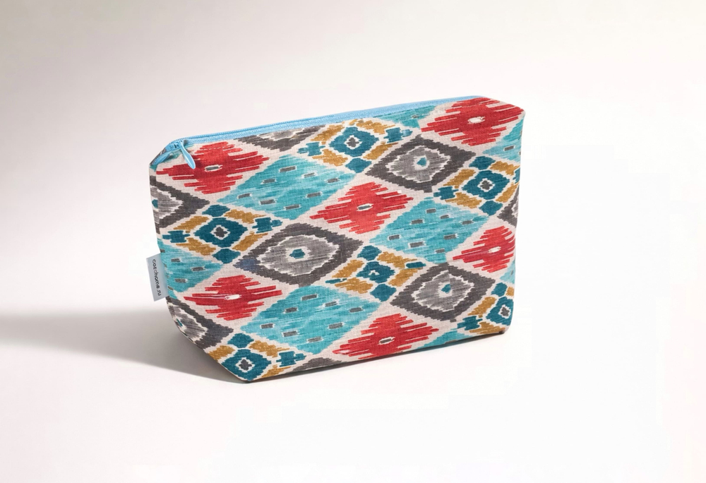 Косметичка "Икат голубой", 20x13x7см