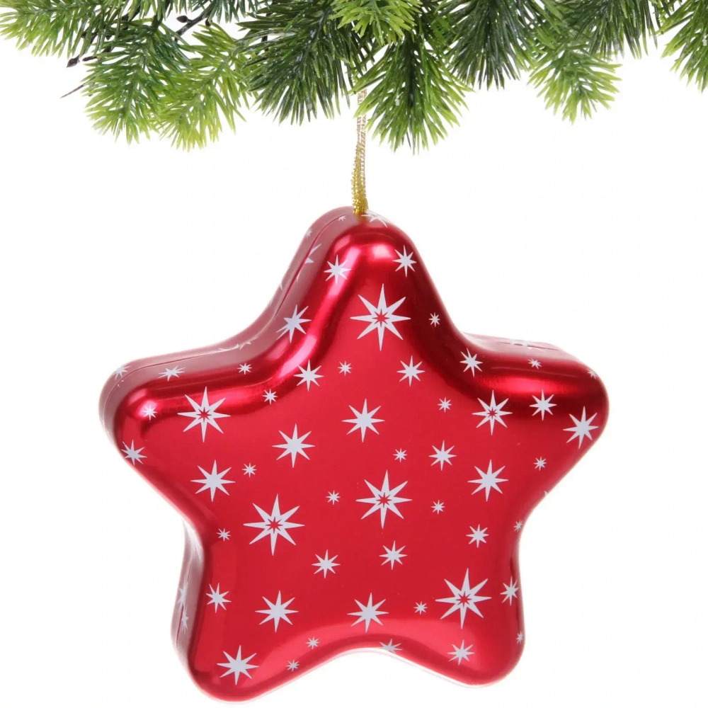 Банка жестяная «Звезда» 12,6*4,8см, цвет красный