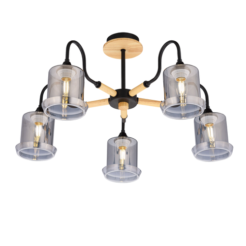 Потолочная люстра Mirastyle SX-N-4872/5 BK+WOOD