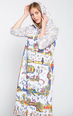 Платье с капюшоном "Лабиринт", по мотивам фантастических существ со страниц Псалтири Латтрелла.