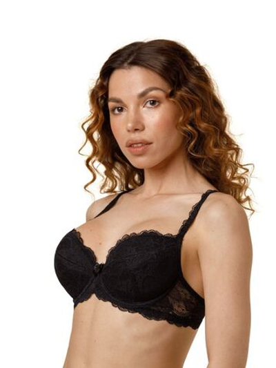 Бюстгальтер push-up из эластичного кружева (Размер: 75A) (Цвет: черный)