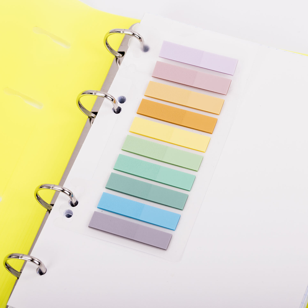 Закладки клейкие пастельные BRAUBERG PASTEL пластиковые 45х10 мм 10 цветов х 20 листов (12 штук в упаковке)
