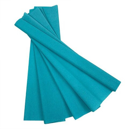 Упаковочная гофрированная бумага 60гр (0,5*2,5 м) Морская лазурь, 1 шт.