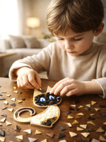 Набор для творчества мозаика стеклянная Розовый Кот 18 см.