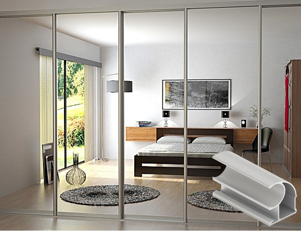 Дверь-купе 2650*600 мм, кашемир серый (гриджио), форма ручки-С