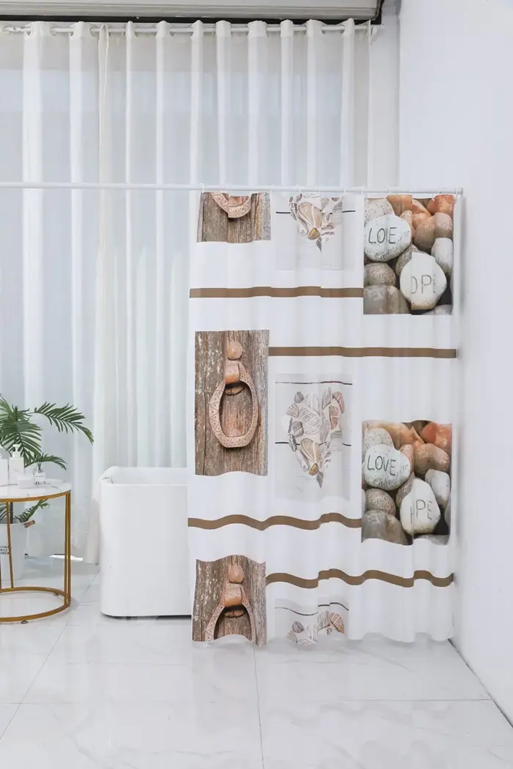 Штора для ванной полиэстер 180*180"Love hope»