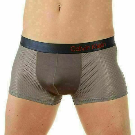 Мужские трусы боксеры серые Calvin Klein Boxer со вставкой