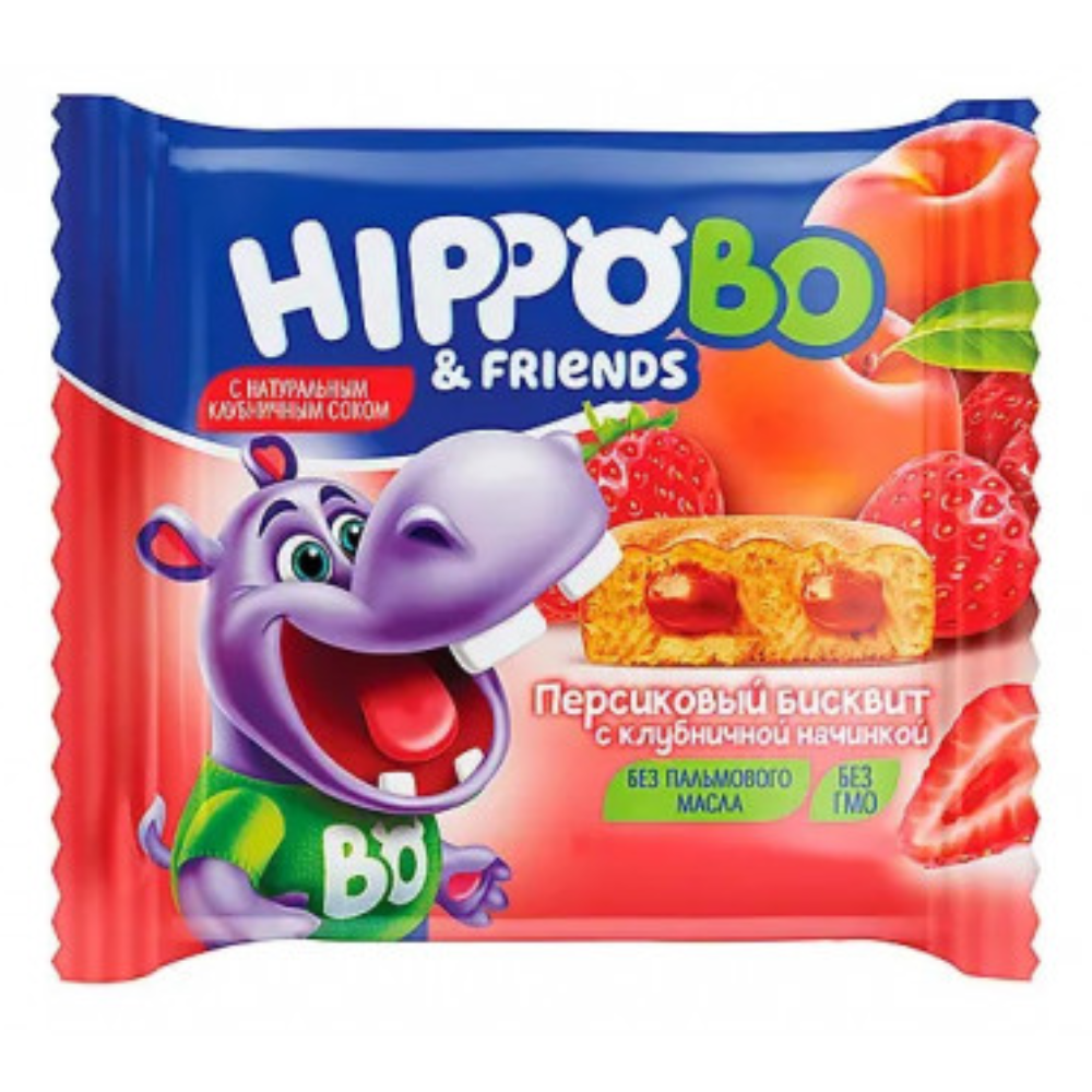 Пирожное HippoBo с клубникой 32гр