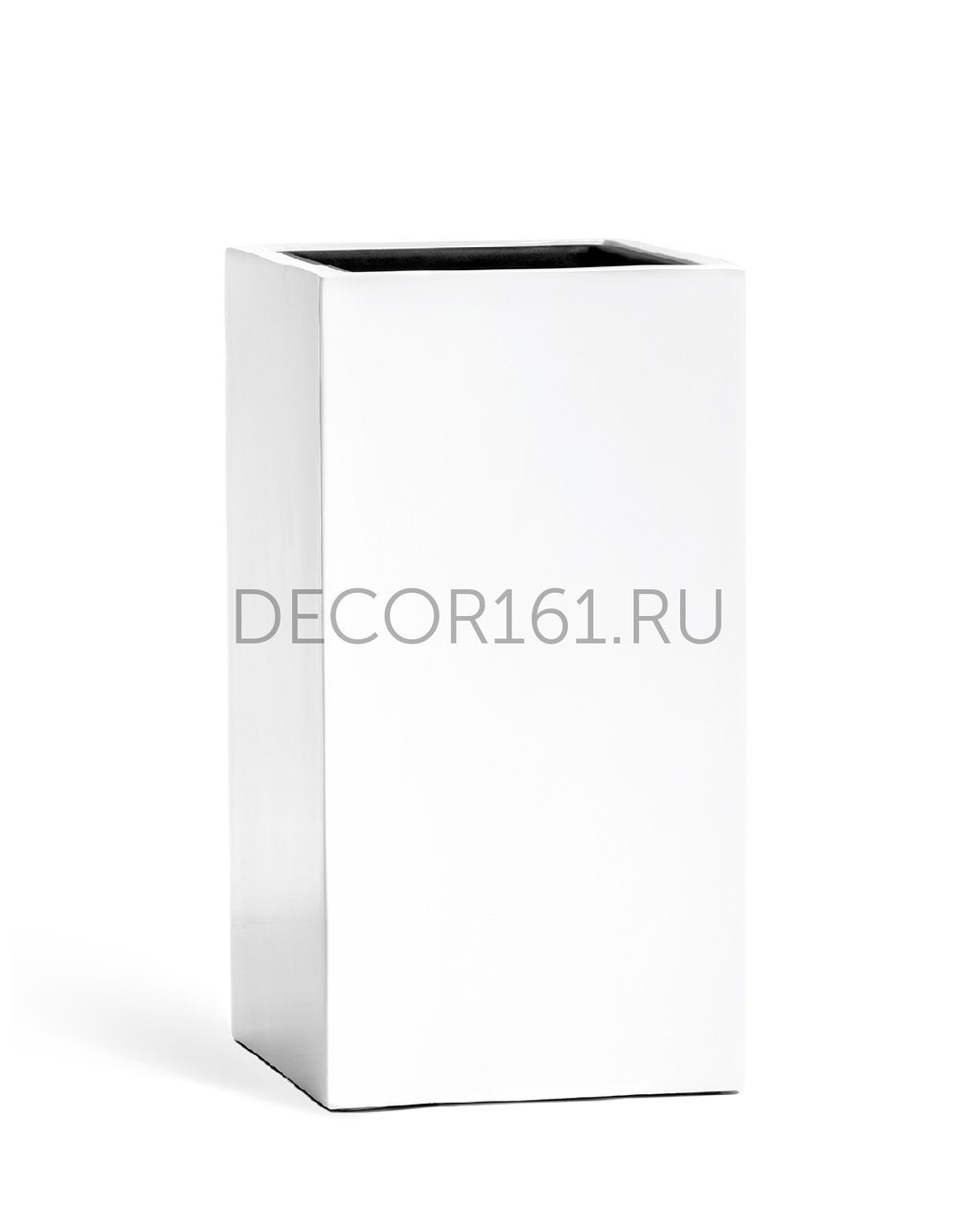 Кашпо TREEZ Effectory Gloss Высокий куб Белый глянцевый лак в-97 см, 31х31 см 1/1 41.3320-05-034-WH-97
