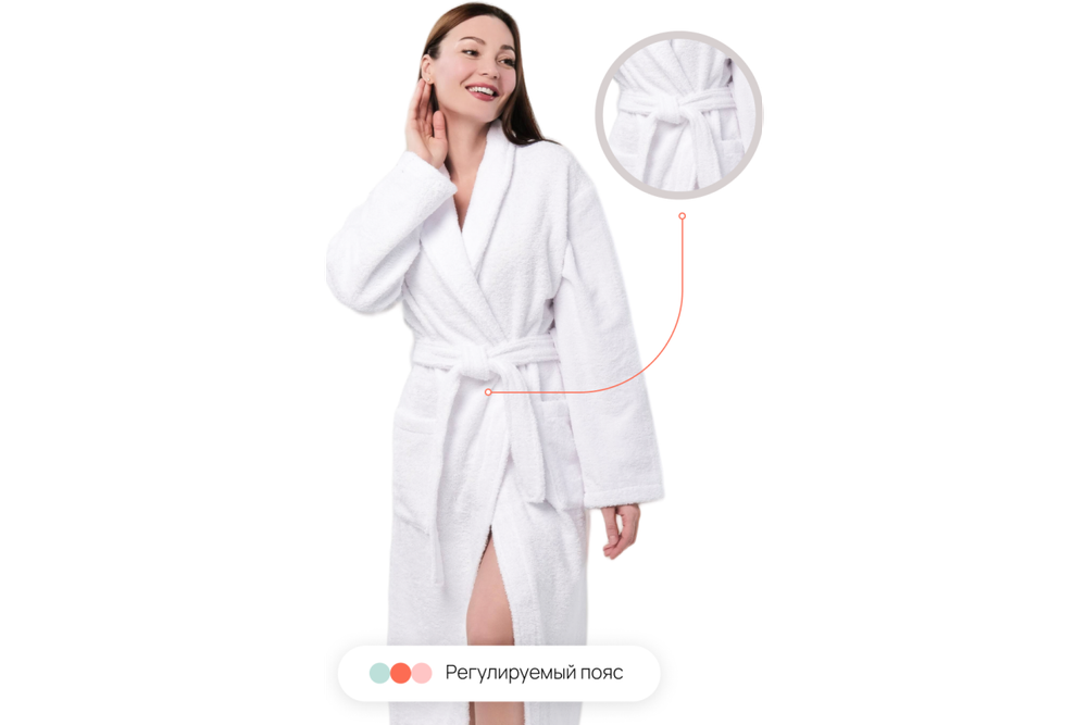 Халат махровый Home One, размер 54, белый