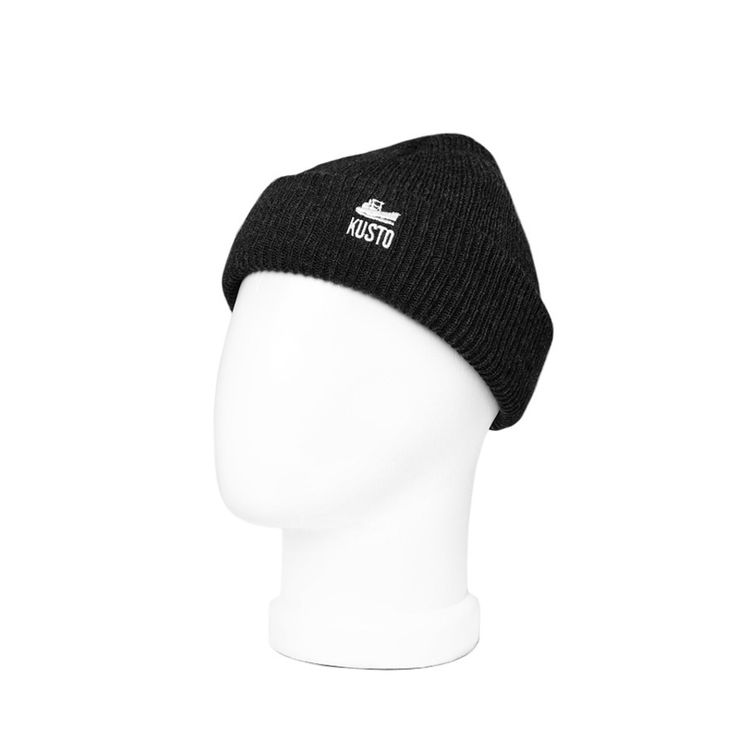 Шапка KUSTO SHORT, вышивка, темно-серый