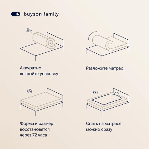 Матрас BuyRoyal, 29 см, жесткость выше средней, независимые пружины