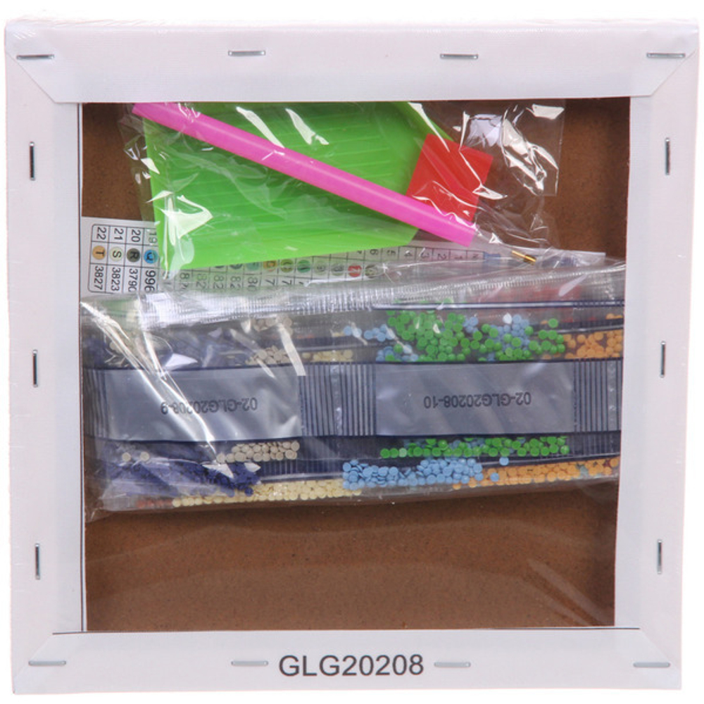 Алмазная мозаика на подрамнике с полным заполнением «МИР ЯРКИХ КРАСОК», радужный лев, 20*20см