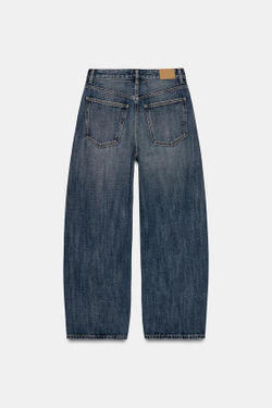ZARA ДЖИНСЫ TRF BAGGY BALLOON СО СРЕДНЕЙ ПОСАДКОЙ, ВЫЦВЕТШИЙ СИНИЙ