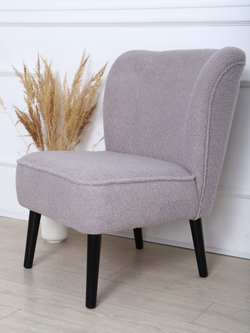 Кресло "Donatello" букле мех серый/венге. Для кухни, прихожей, салона красоты, офиса. 65х72х87 см