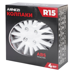 Колпаки R15 Orion 4шт (бело-красные) ABS-пластик ARNEZI A0702079