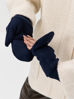 Комплект с начесом: снуд, варежки, шапка