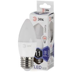 Лампа светодиодная ЭРА STD LED B35-11W-860-E27 11Вт свеча холодный дневной свет Е27