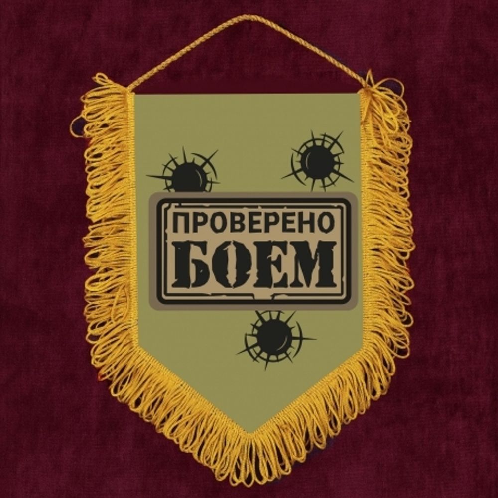 Вымпел автомобильный Проверен боем 15*22 см