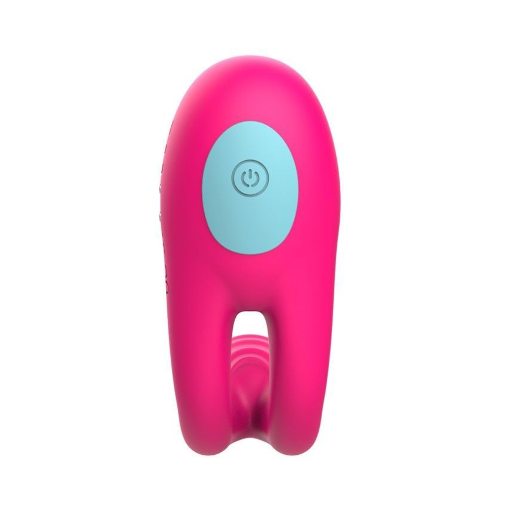 Розовое виброкольцо с пультом ДУ (Цвет: розовый)