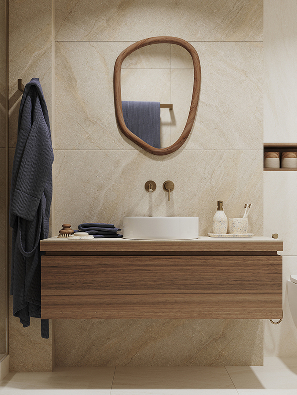 Подставка для ванных принадлежностей mosaic, светло-бежевая