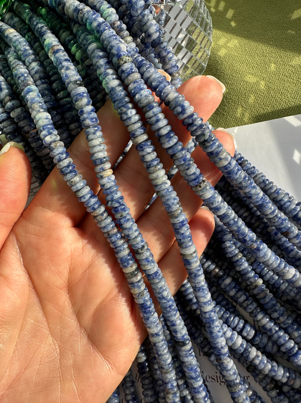 Нить бусин из содалита 6мм, рондель