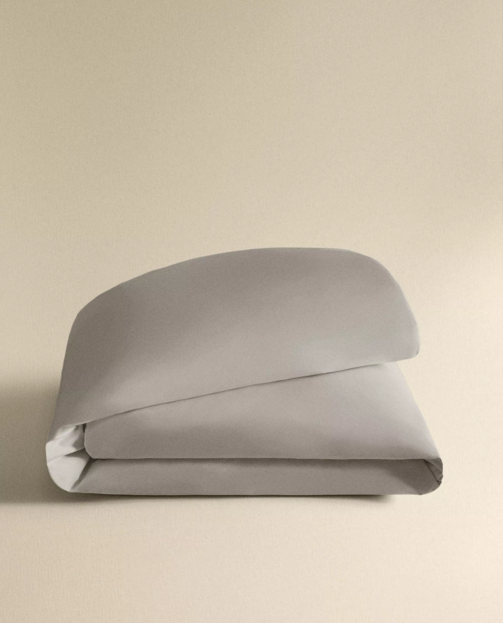 ZARA HOME (300 НИТЕЙ) ПОДОДЕЯЛЬНИК ИЗ ХЛОПКА ПЕРКАЛЬ, НЕЙТРАЛЬНЫЙ СЕРЫЙ