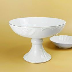 Lenardi 109-258 Фруктовница 26х19см на ножке КРОКУС ЗОЛОТО в под.уп.(х6)Фарфор