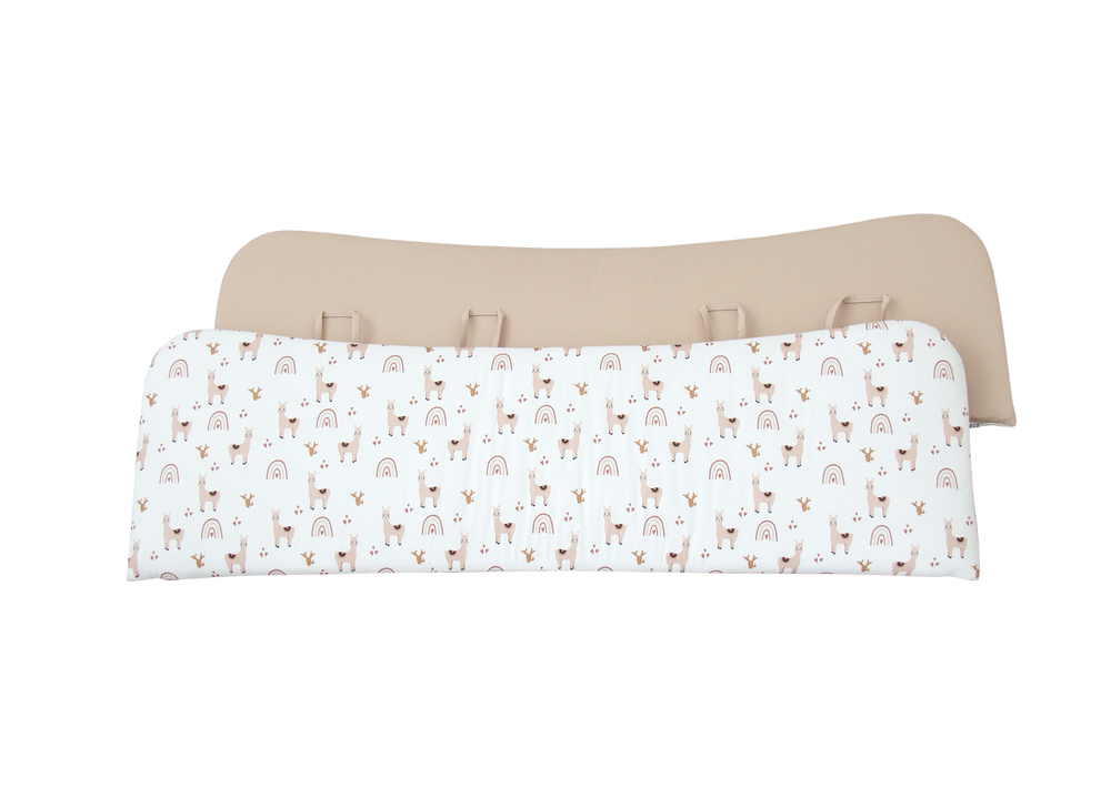 Мягкие бортики для кроватки KIDI soft "Лама" (бежевый, сатин)