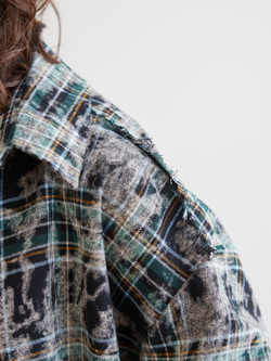 Рубашка Grunge, черно-зеленая